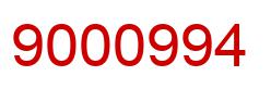 Number 9000994 red image