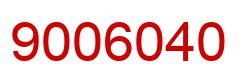 Number 9006040 red image
