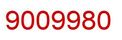 Number 9009980 red image