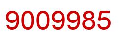 Number 9009985 red image