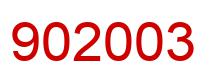Number 902003 red image