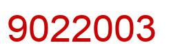 Número 9022003 imagen rojo