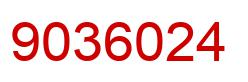 Number 9036024 red image