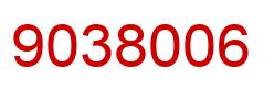 Number 9038006 red image