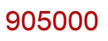 Number 905000 red image