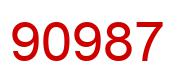Number 90987 red image