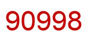 Number 90998 red image