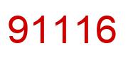 Number 91116 red image