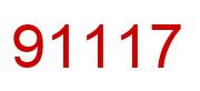 Number 91117 red image