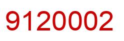 Number 9120002 red image