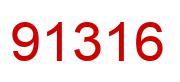 Number 91316 red image