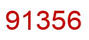 Number 91356 red image