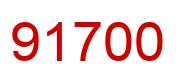 Number 91700 red image