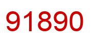 Number 91890 red image