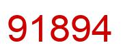 Number 91894 red image