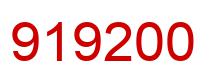 Number 919200 red image