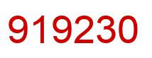 Number 919230 red image