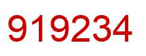 Number 919234 red image
