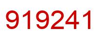 Number 919241 red image