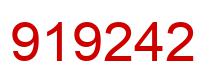 Number 919242 red image
