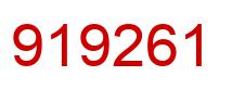 Number 919261 red image
