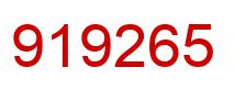 Number 919265 red image