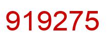 Number 919275 red image
