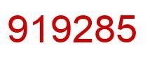 Number 919285 red image