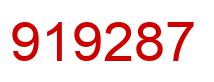 Number 919287 red image