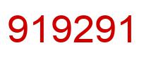 Number 919291 red image