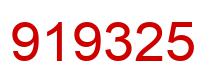 Number 919325 red image
