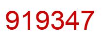 Number 919347 red image
