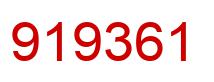 Number 919361 red image
