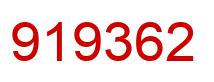 Number 919362 red image