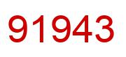 Number 91943 red image