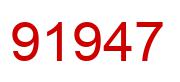 Number 91947 red image