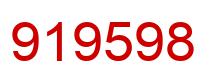 Number 919598 red image