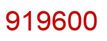 Number 919600 red image
