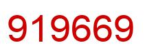 Number 919669 red image