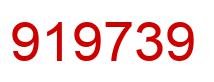 Number 919739 red image