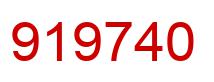 Number 919740 red image
