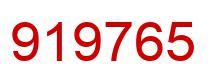 Number 919765 red image