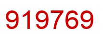 Number 919769 red image