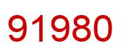 Number 91980 red image