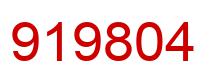 Number 919804 red image