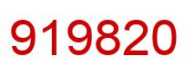 Number 919820 red image
