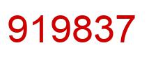 Number 919837 red image