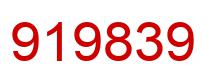Number 919839 red image