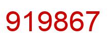 Number 919867 red image