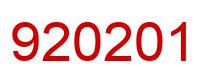 Number 920201 red image